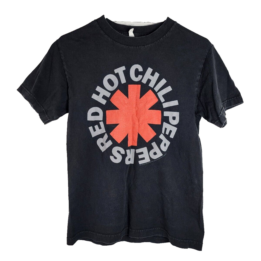 VTG Womens Y2K 2007 Red Hot Chili Peppers Rock Band T-Shirt sz S Faded Black